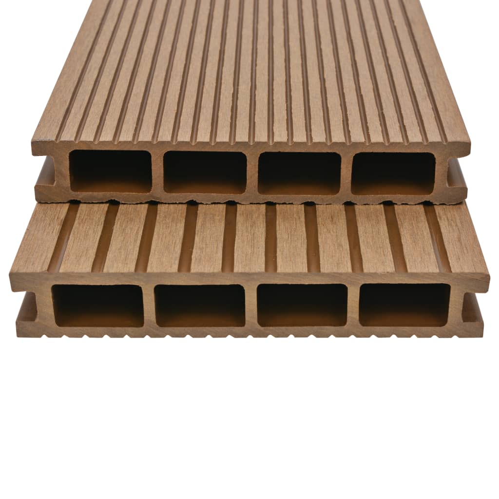 WPC Hohlkammer Terrassendielen mit Zubehör 10 m² 2,2 m Teak