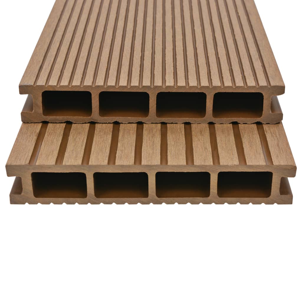 WPC Hohlkammer Terrassendielen mit Zubehör 26 m² 2,2 m Teak