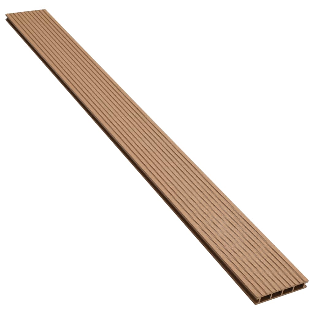 WPC Hohlkammer Terrassendielen mit Zubehör 26 m² 2,2 m Teak