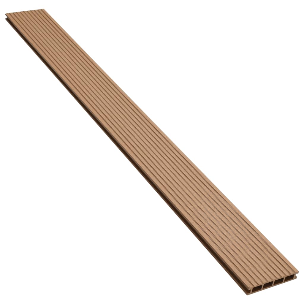 WPC Hohlkammer Terrassendielen mit Zubehör 36 m² 2,2 m Teak