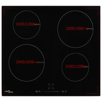 Thumbnail for Induktionskochfeld mit 4 Platten Touch Control Glas 7000 W