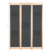 Thumbnail for 3-teiliger Raumteiler Grau 120 x 170 x 4 cm Stoff