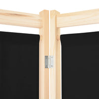 Thumbnail for 3-teiliger Raumteiler Schwarz 120 x 170 x 4 cm Stoff