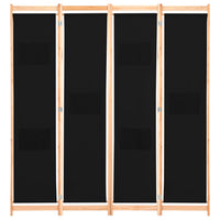 Thumbnail for 4-teiliger Raumteiler Schwarz 160 x 170 x 4 cm Stoff