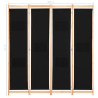 Thumbnail for 4-teiliger Raumteiler Schwarz 160 x 170 x 4 cm Stoff