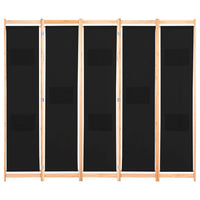 Thumbnail for 5-teiliger Raumteiler Schwarz 200 x 170 x 4 cm Stoff