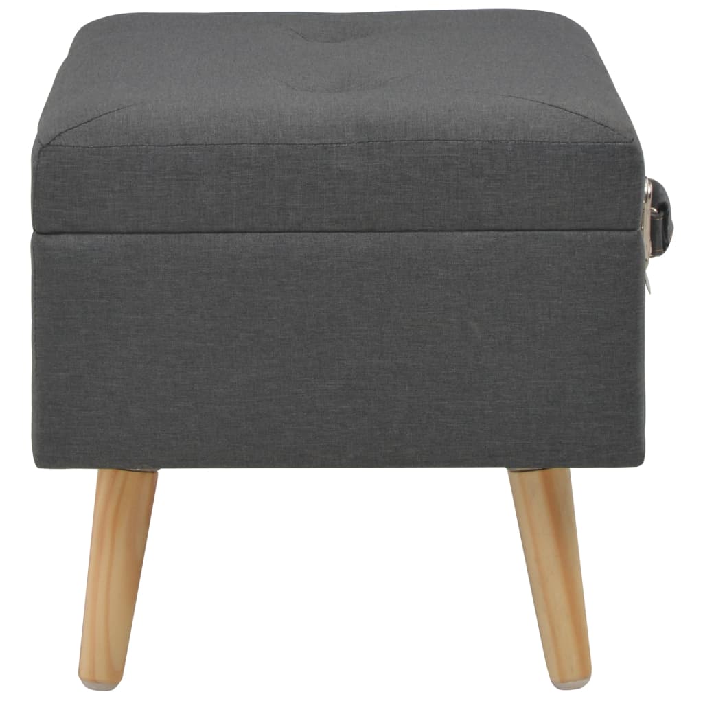 Hocker mit Stauraum 40 cm Dunkelgrau Stoff