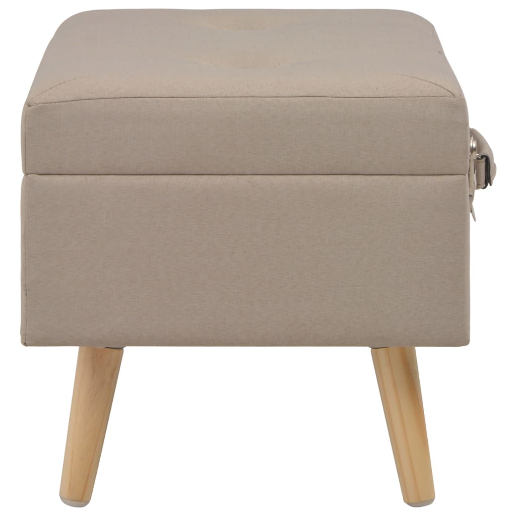 Hocker mit Stauraum 3 Stk. Beige Stoff