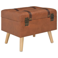 Thumbnail for Hocker mit Stauraum 40 cm Hellbraun Kunstleder