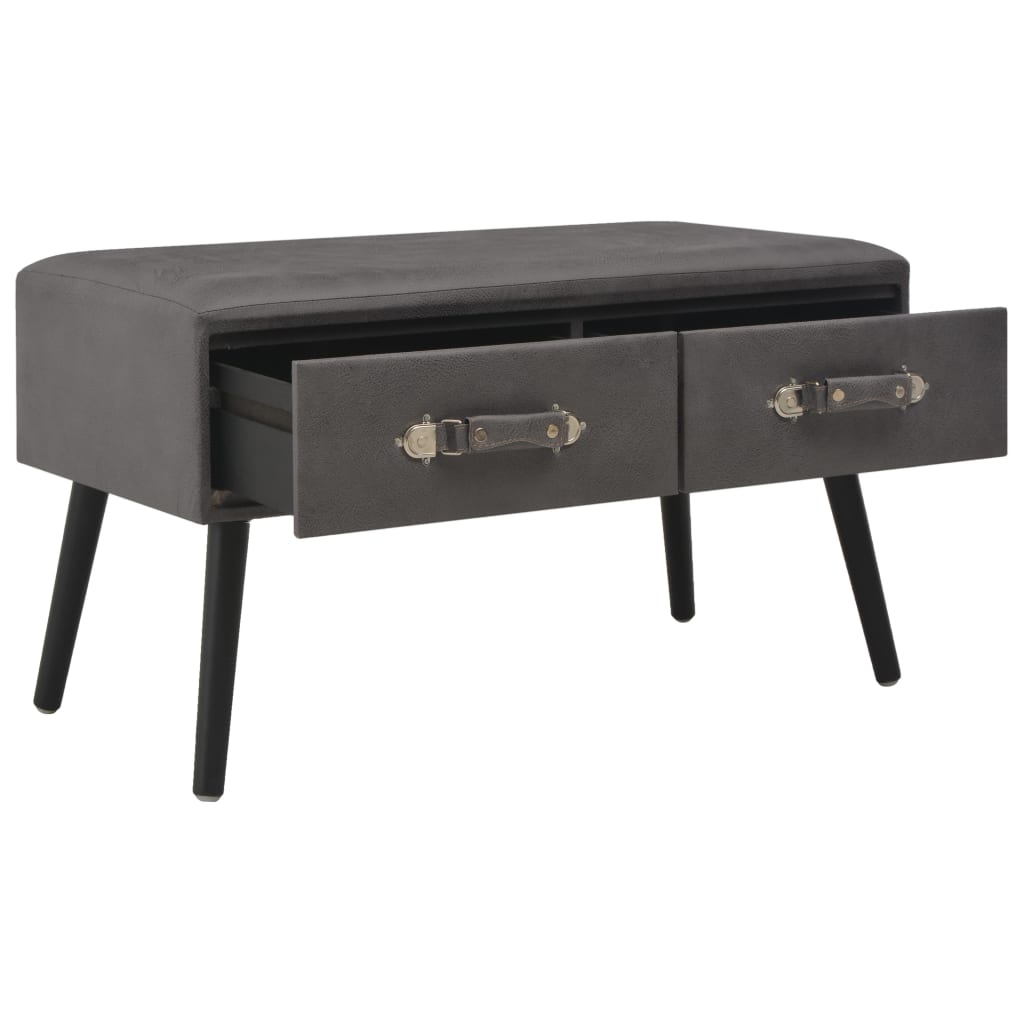 Couchtisch Grau 80 x 40 x 46 cm Kunstleder