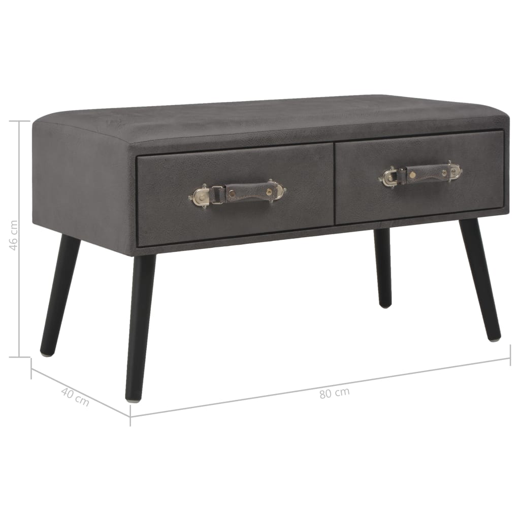 Couchtisch Grau 80 x 40 x 46 cm Kunstleder