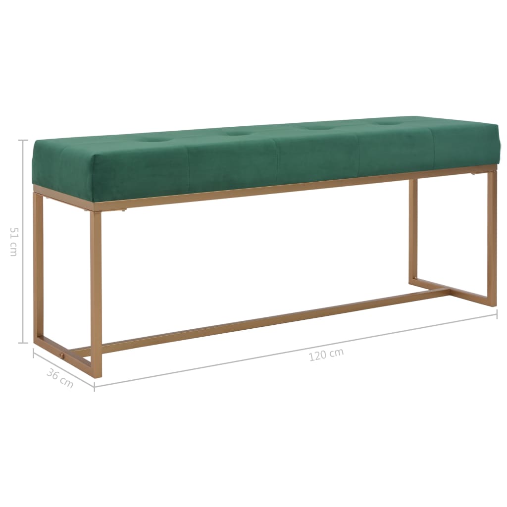 Bank 120 cm Grün Samt