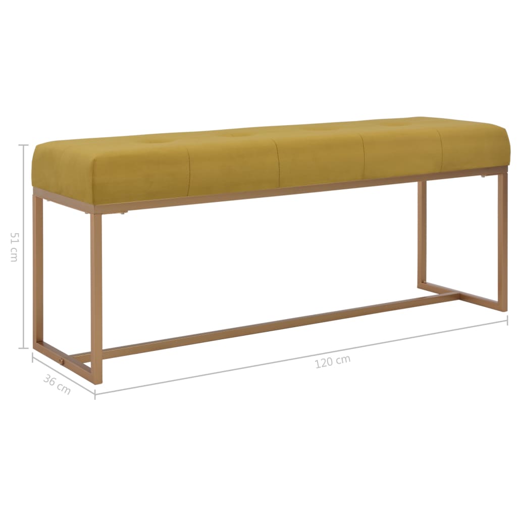 Bank 120 cm Senfgelb Samt