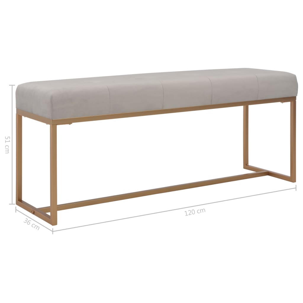 Bank 120 cm Grau Samt
