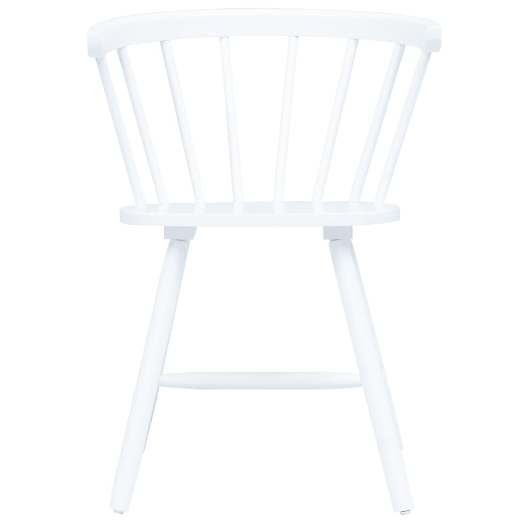 Esszimmerstühle 4 Stk. Weiß Gummiholz Massiv