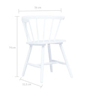 Thumbnail for Esszimmerstühle 4 Stk. Weiß Gummiholz Massiv