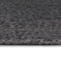 Thumbnail for Teppich Handgefertigt Jute Rund 90 cm Dunkelgrau