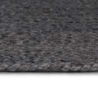 Thumbnail for Teppich Handgefertigt Jute Rund 150 cm Dunkelgrau