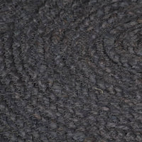 Thumbnail for Teppich Handgefertigt Jute Rund 150 cm Dunkelgrau