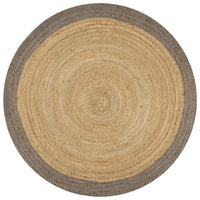Thumbnail for Teppich Handgefertigt Jute mit Grauem Rand 90 cm