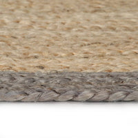 Thumbnail for Teppich Handgefertigt Jute mit Grauem Rand 90 cm
