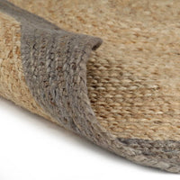 Thumbnail for Teppich Handgefertigt Jute mit Grauem Rand 120 cm