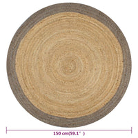 Thumbnail for Teppich Handgefertigt Jute mit Grauem Rand 150 cm