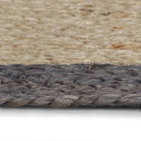 Thumbnail for Teppich Handgefertigt Jute mit Dunkelgrauem Rand 90 cm