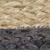 Thumbnail for Teppich Handgefertigt Jute mit Dunkelgrauem Rand 90 cm