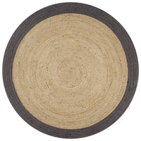 Thumbnail for Teppich Handgefertigt Jute mit Dunkelgrauem Rand 120 cm
