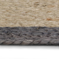 Thumbnail for Teppich Handgefertigt Jute mit Dunkelgrauem Rand 120 cm