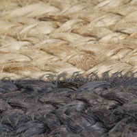 Thumbnail for Teppich Handgefertigt Jute mit Dunkelgrauem Rand 120 cm