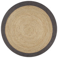 Thumbnail for Teppich Handgefertigt Jute mit Dunkelgrauem Rand 150 cm