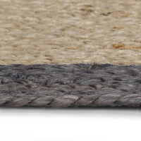Thumbnail for Teppich Handgefertigt Jute mit Dunkelgrauem Rand 150 cm