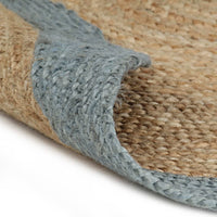 Thumbnail for Teppich Handgefertigt Jute mit Olivgrünem Rand 90 cm
