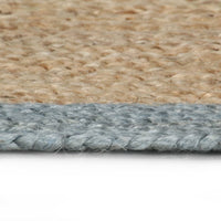 Thumbnail for Teppich Handgefertigt Jute mit Olivgrünem Rand 90 cm