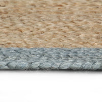 Thumbnail for Teppich Handgefertigt Jute mit Olivgrünem Rand 120 cm