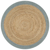 Thumbnail for Teppich Handgefertigt Jute mit Olivgrünem Rand 150 cm