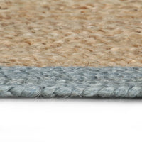 Thumbnail for Teppich Handgefertigt Jute mit Olivgrünem Rand 150 cm