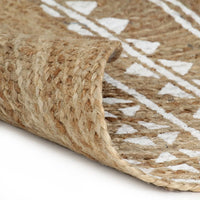 Thumbnail for Teppich Handgefertigt Jute mit weißem Aufdruck 90 cm