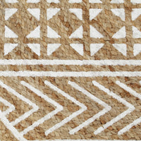 Thumbnail for Teppich Handgefertigt Jute mit weißem Aufdruck 90 cm