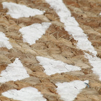 Thumbnail for Teppich Handgefertigt Jute mit weißem Aufdruck 90 cm