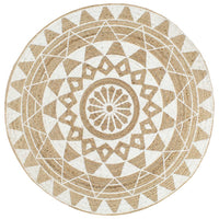 Thumbnail for Teppich Handgefertigt Jute mit weißem Aufdruck 90 cm