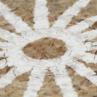 Thumbnail for Teppich Handgefertigt Jute mit weißem Aufdruck 120 cm