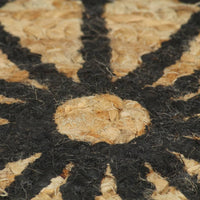 Thumbnail for Teppich Handgefertigt Jute mit Schwarzem Aufdruck 150 cm
