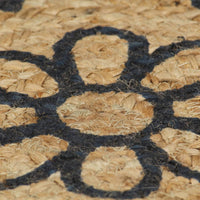 Thumbnail for Teppich Handgefertigt Jute mit Dunkelblauem Aufdruck 90 cm
