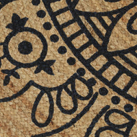 Thumbnail for Teppich Handgefertigt Jute mit Dunkelblauem Aufdruck 150 cm