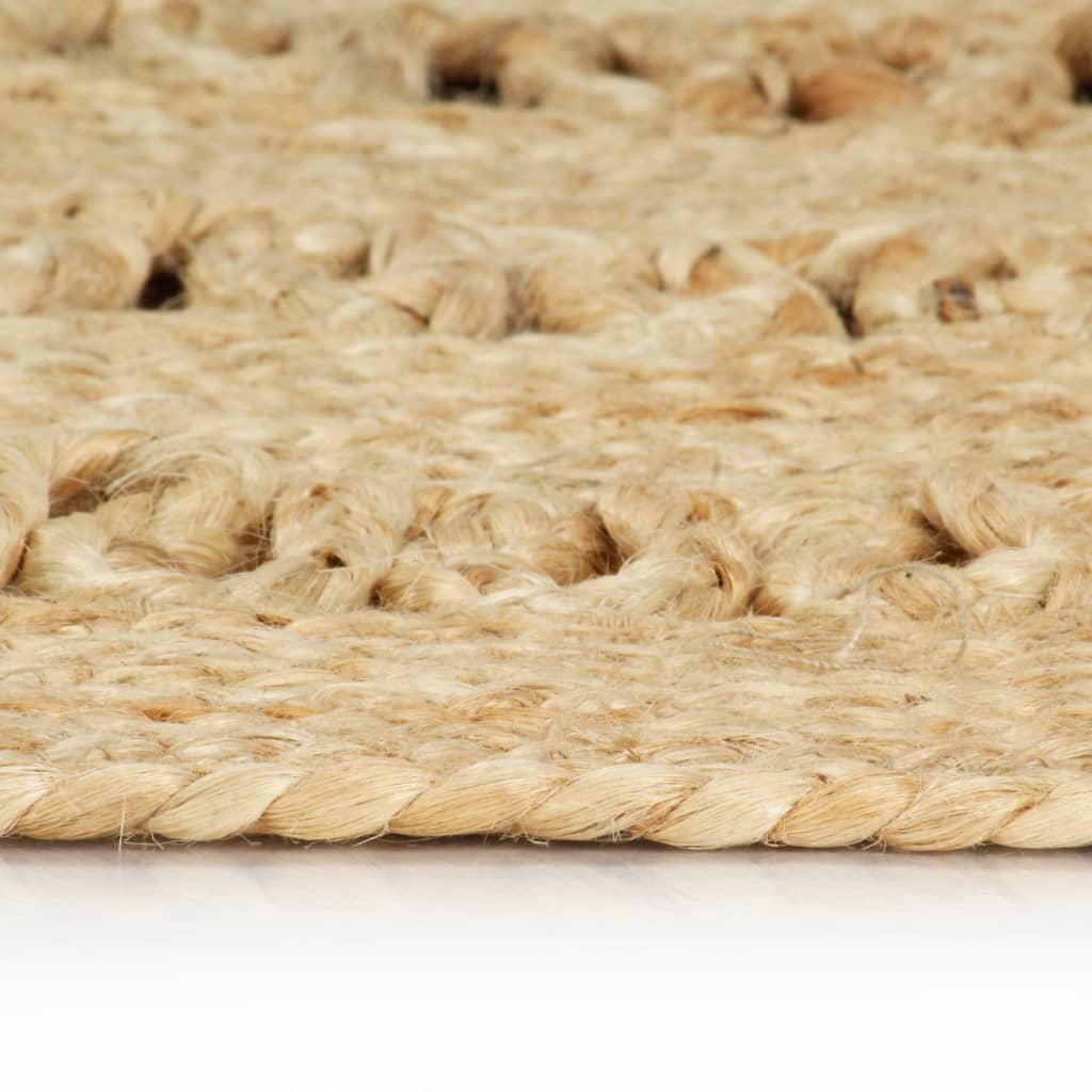 Teppich Handgefertigt Jute Geflochten 90 cm