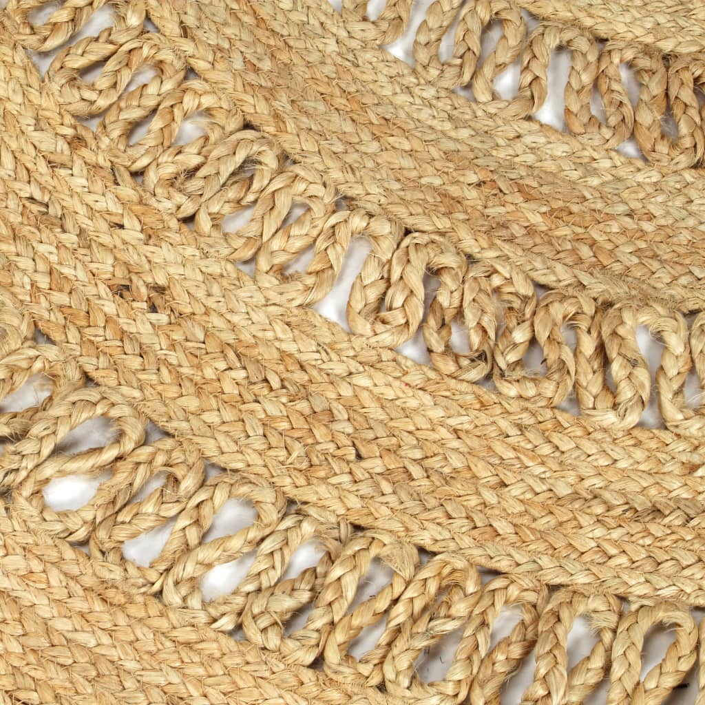Teppich Handgefertigt Jute Geflochten 90 cm