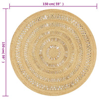 Thumbnail for Teppich Handgefertigt Jute Geflochten 150 cm